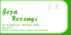geza merenyi business card