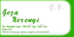 geza merenyi business card